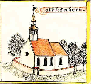 Schnborn - Koci, widok oglny